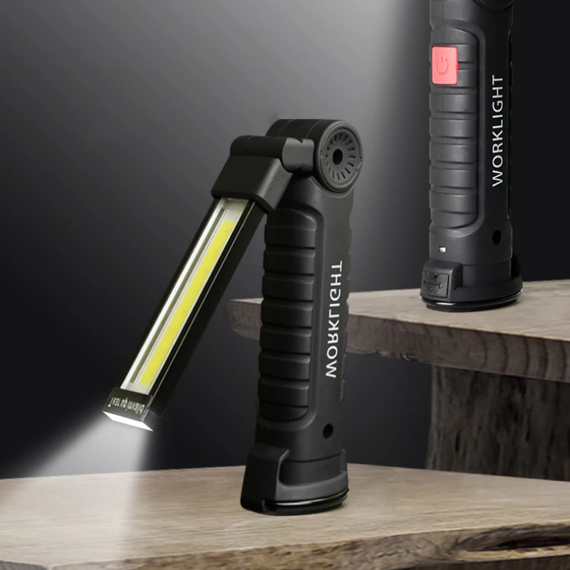 

Многофункциональный складной светодиодный фонарь, Перезаряжаемый USB фонарь со встроенным аккумулятором, 5 режимов, COB светодиодный светиль...