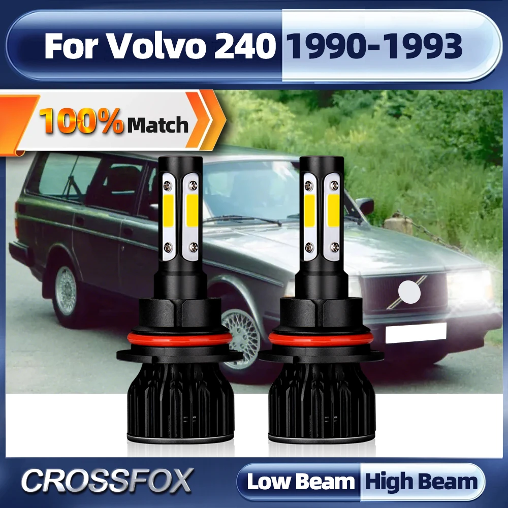 

9004 LED Headlights Bulbs Canbus Car Light 120W 20000LM Turbo LED Auto Lamp 12V 6000K White For Volvo 240 1990 1991 1992 1993