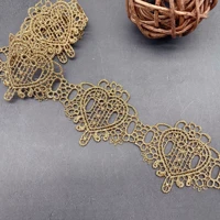 1yard 4 2cm width gold high quality clothing garment accessories lace material diy craft wedding embroidery lace trim