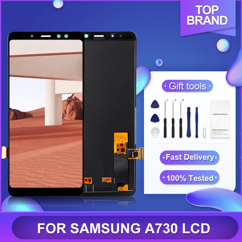 

1Pcs For Samsung Galaxy A730 LCD A8 2018 Display Touch A8 Plus Screen Digitizer Panel Glass Assembly Free Shipping With Tools