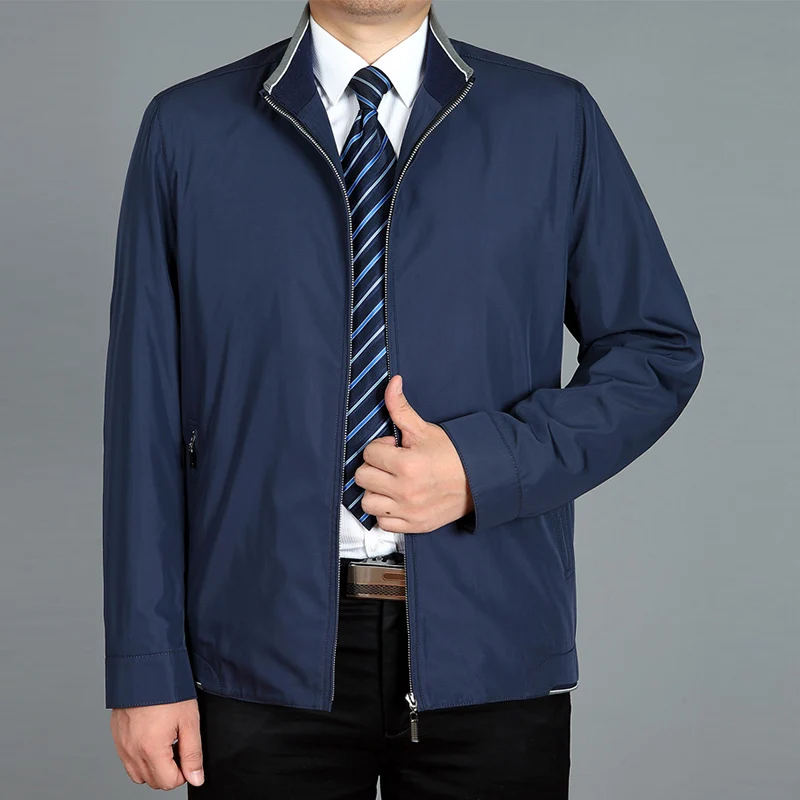 

Men Jacket Casual Spring luxury Jackets Man Autumn Business Jacket Windbreaker New Fashion Coat Zipper Stand Collar Men Clothing