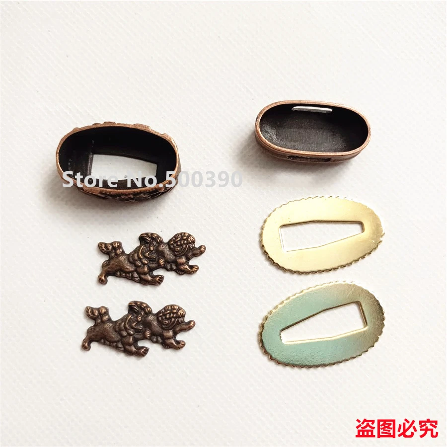 Unique A Set Alloy Fittings Tsuba Menuki Fuchi Kashira Seppas For Japanese Sword Samurai Katana Parts Guard