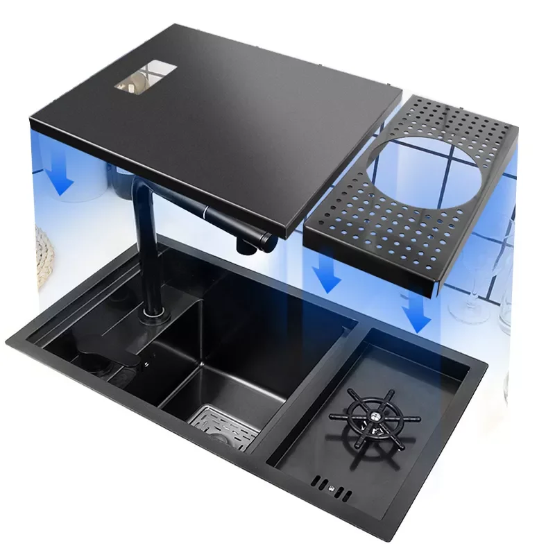 

nano dishwasher sink wine coffee milk tea shop kitchen mini manual basin single tank cabinet