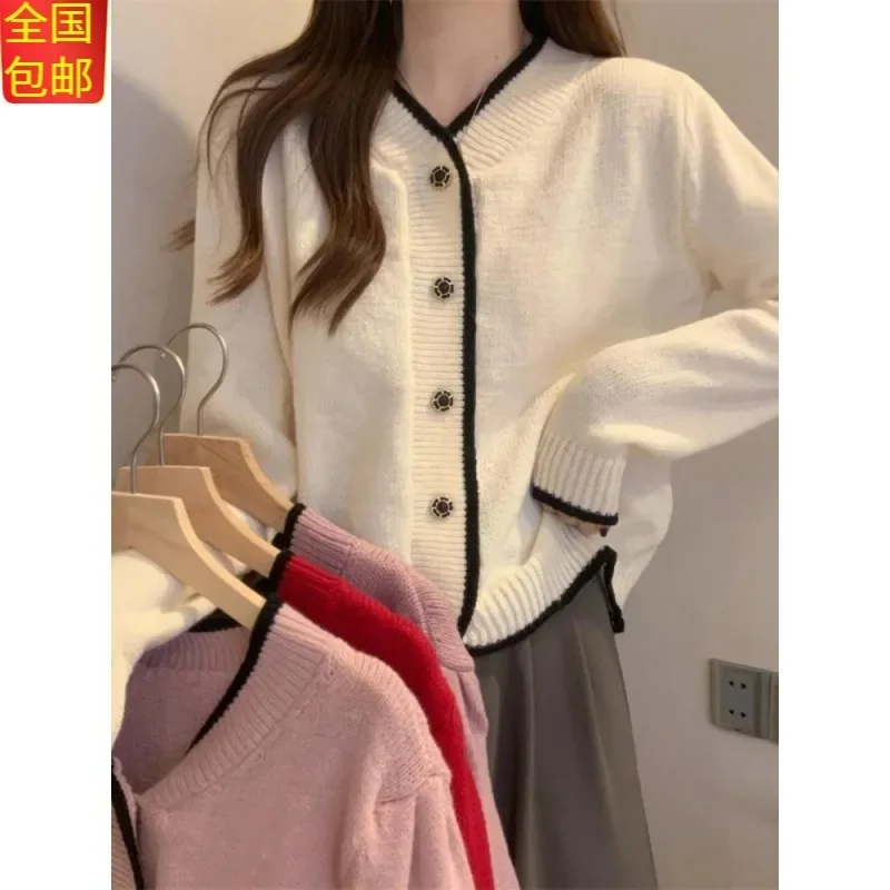 

Women's Cardigan Long sleeve Round Neck Pullover Sweater