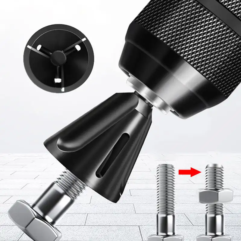 

Deburring External Chamfer Tool 6.35mm Shank Drill Bit Tungsten Steel Burr Remover for Repair Damaged Bolts Thread Drill Tools