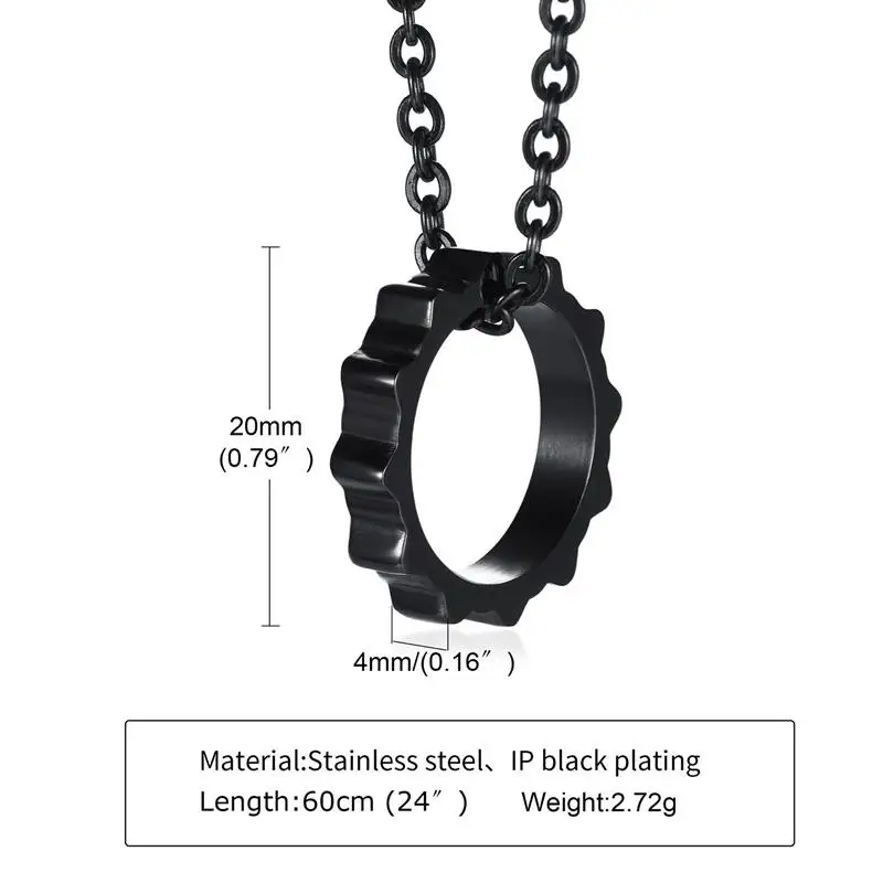 55 см Подвеска-шестиугольник ожерелья для мужчин из нержавеющей стали