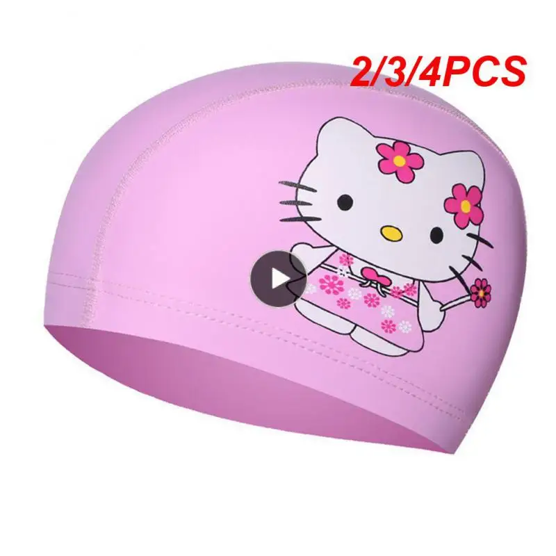 

2/3/4 шт., детская шапочка для плавания с ПУ покрытием