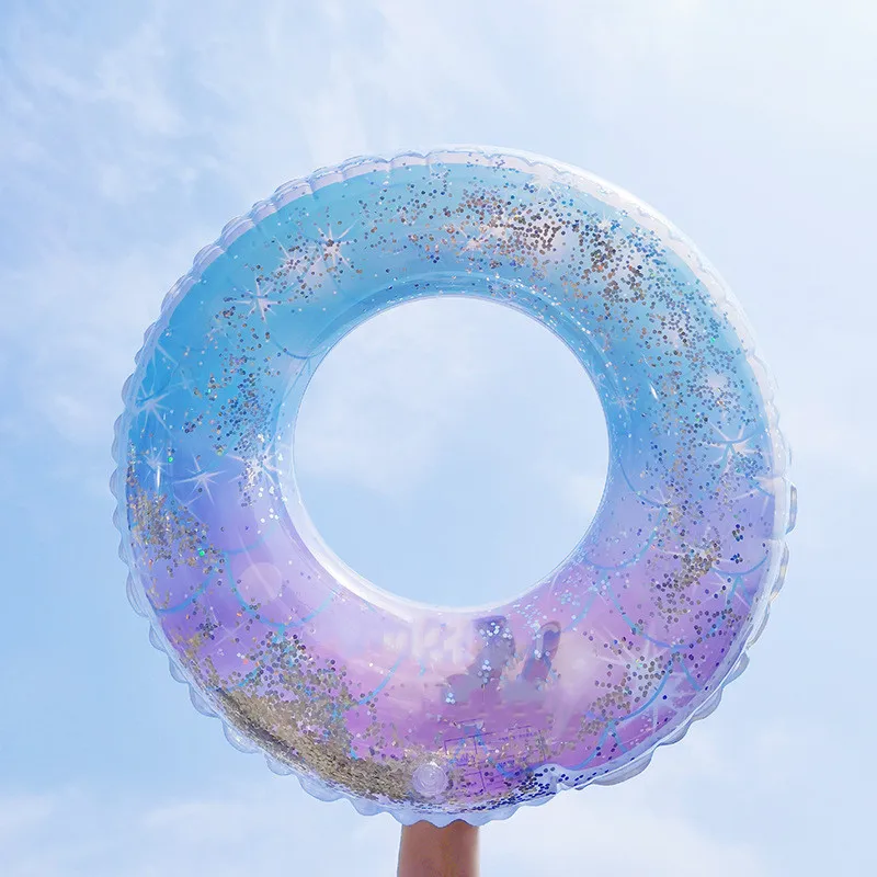 Надувной прозрачный фиолетовый бассейн для взрослых с блестками плавательное