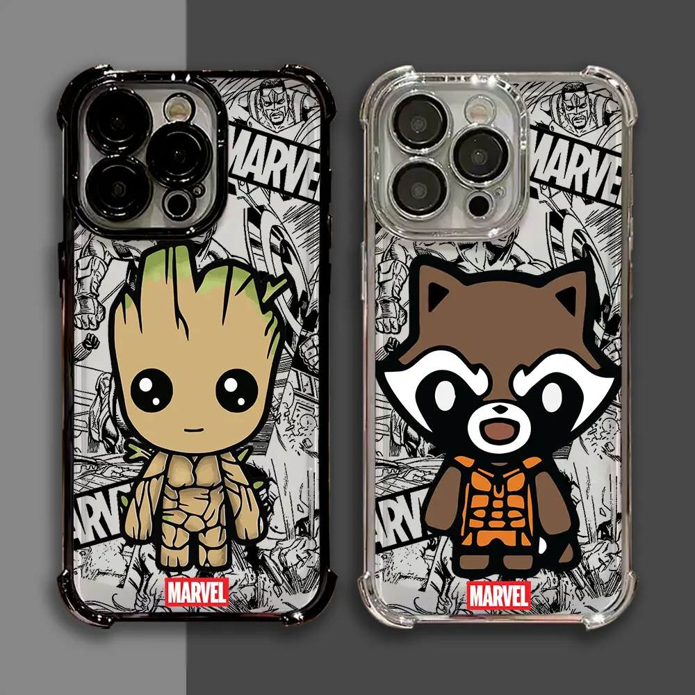 Фото Противоударный чехол Marvel Groot Rocket Raccoon Cute для iPhone 17E, 17, 16 Pro, 15, 14, 13, 12, 11 Pro Max, 17 Air, 16E, 15 Plus №2
