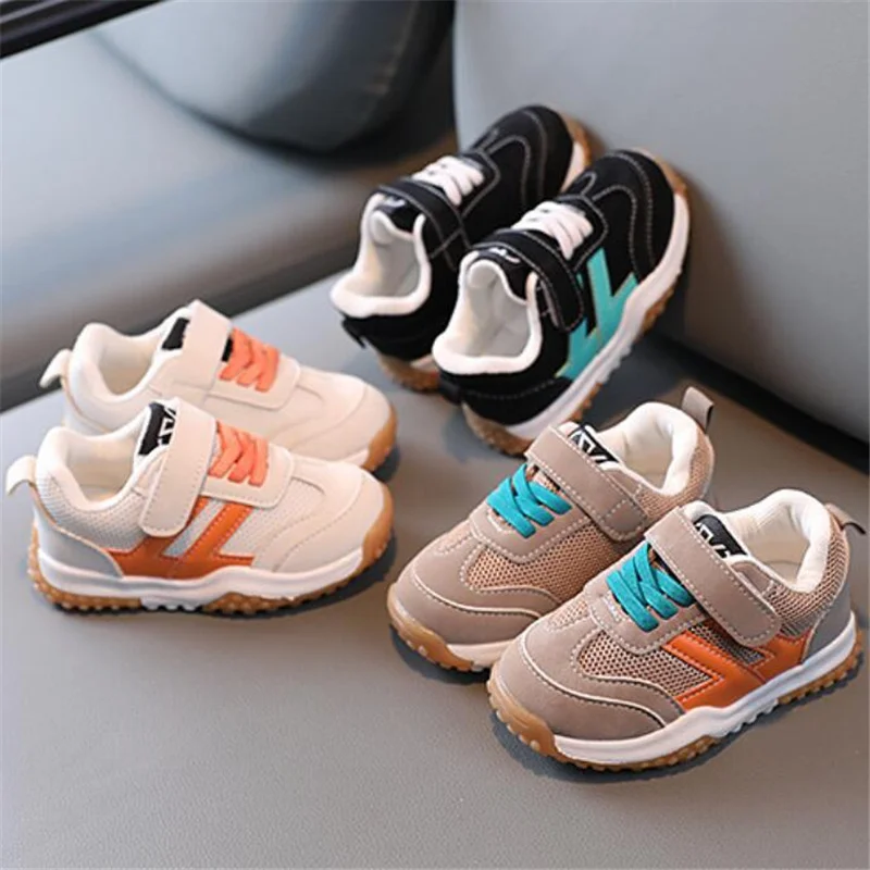 

hot boys girls casual shoes Fashion color matching Mesh Breathable Sneakers baby soft bottom toddler shoes outdoor running shoes
