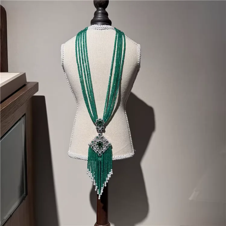 Натуральный культивированный белый жемчужный зеленый агат CZ ручной работы для