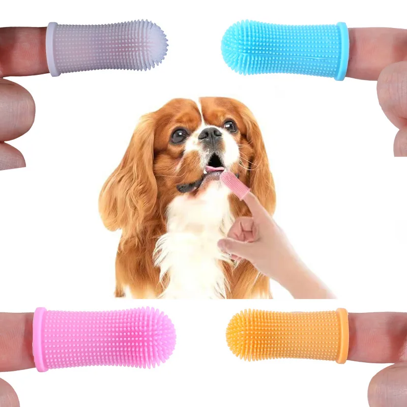

1/4pcs Dog Toothbrush 360°Silicone Puppy Toothbrush Dog Tooth Cleaner Dog Finger Toothbrush for Pet Dental Care Accessories