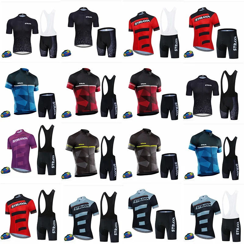 

STRAVA Custom Team Cycling Clothing Road Bike Wear Racing Clothes oem Quick Dry 3D sublimated print Mens Cycling Jersey Sets