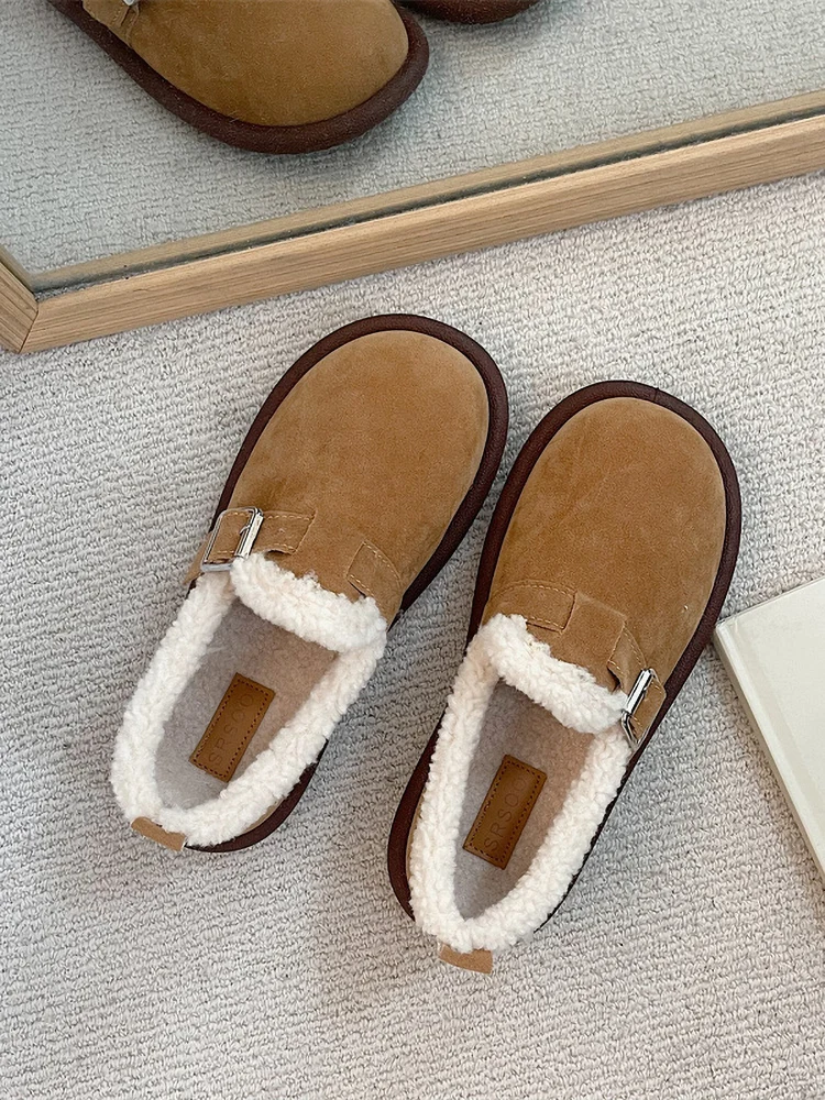 

Shoes Woman Flats Round Toe Clogs Platform Soft Autumn Shallow Mouth Casual Female Sneakers Loafers With Fur Dress Creepers New