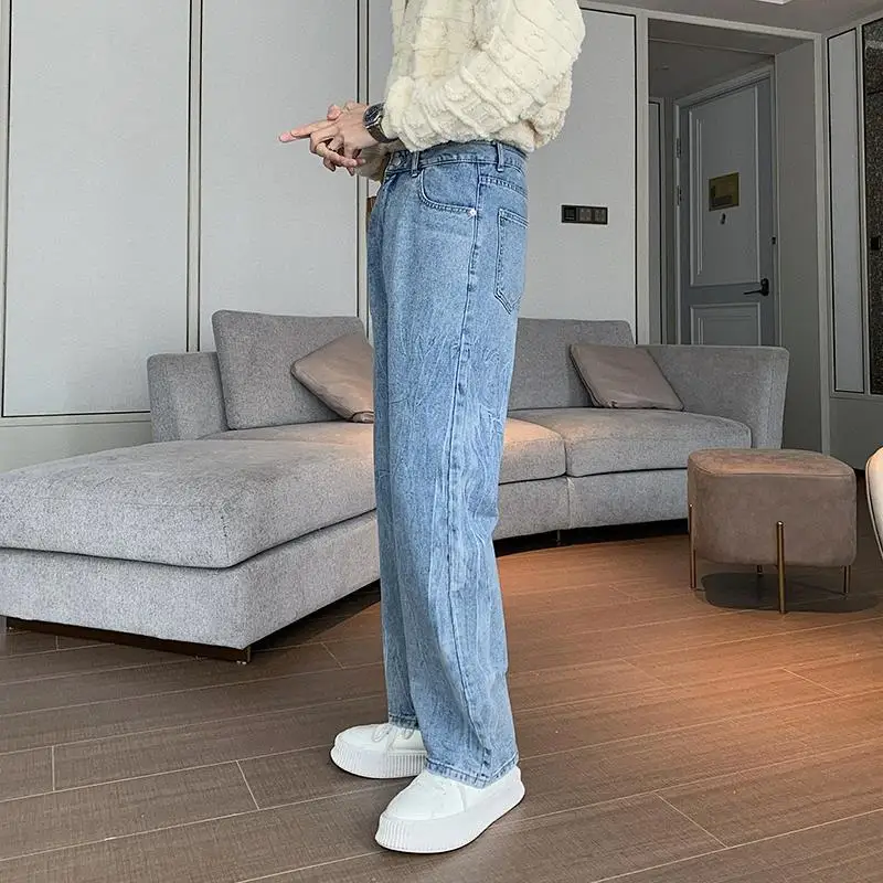 Korea Y2K Clothes Men's Harajuku Vintage Jeans Skinny Denim Pants Casual Trousers Men Cowboy Clothes Straight Male Suits Pants