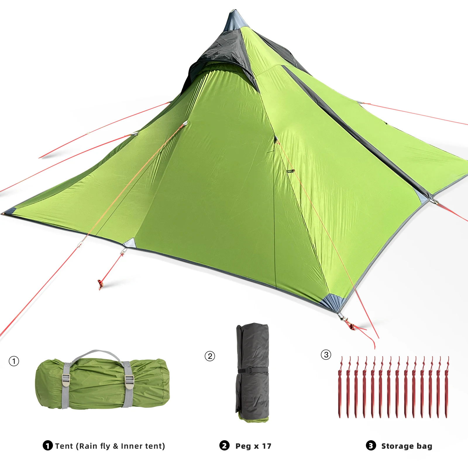 

Outdoor Camping Lightweight Tent for 1-2 Persons Waterproof Outdoor Hiking Climbing Teepee Tent Pyramid Tent
