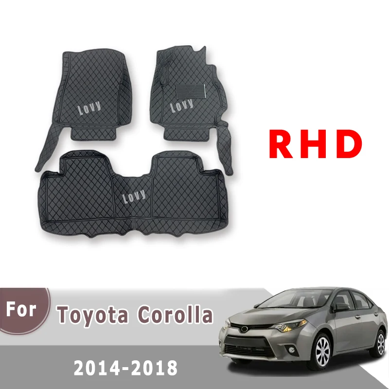 

Кожаные коврики, коврики для салона автомобиля, коврики для правого вождения автомобиля, коврики для Toyota Corolla XI 11th E170 2014 2015 2016 2017 2018