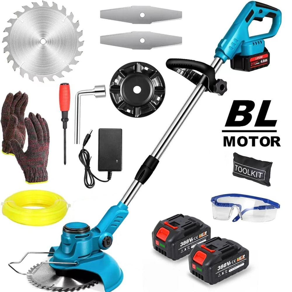 Беспроводная электрическая газонокосилка 1800 Вт бесщеточный триммер для травы