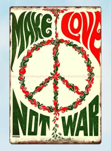 Кафе паб настенное искусство Make Love Not War художественный плакат 1967 знак мира