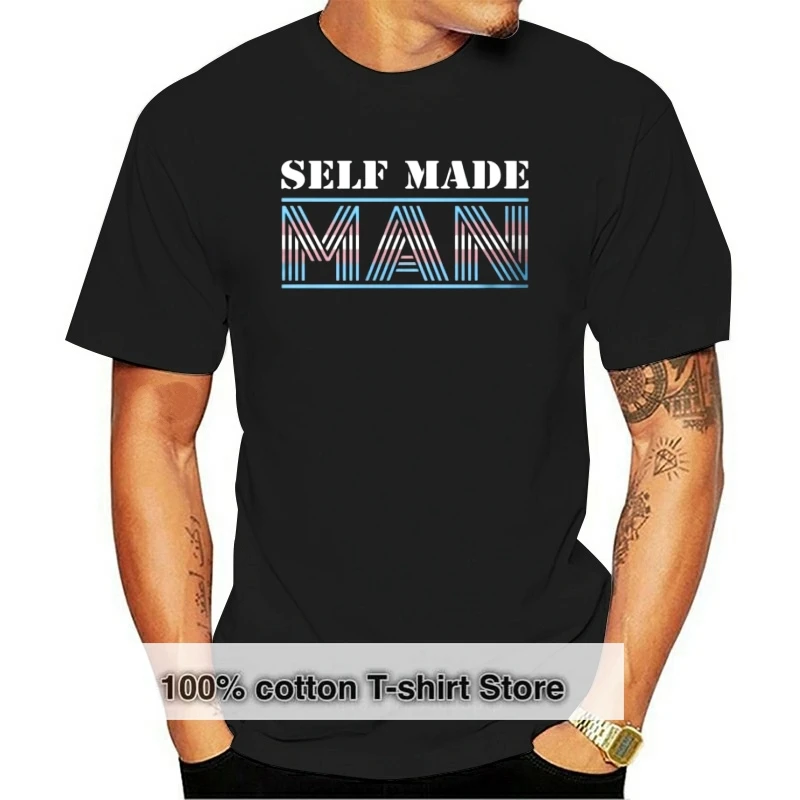 

Men tshirt Transmann Transgender LGBT Trans T Shirt Gift SELF MADE MAN FZM FTM LGBT T Shirt Printed T-Shirt tees top