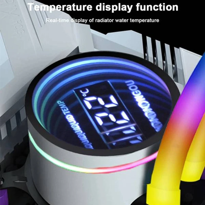 Water Cooler 360Mm ARGB Cpu For Lga2011v3 1200 AMD AM4 IWONGOU Pc Cooling Temperature Display