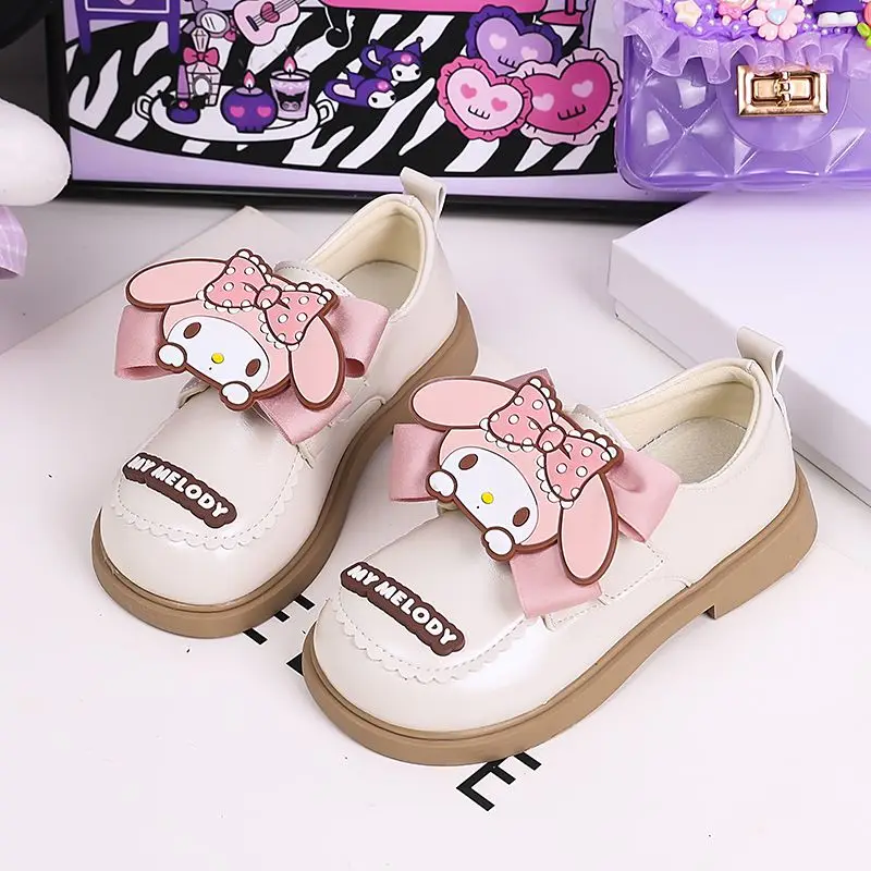 Sanrio/весенне-осенняя обувь для девочек маленькие кожаные туфли на мягкой подошве