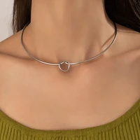 docona charm silver color clavicle necklace for women new trendy geometry opening metal necklace party jewelry collar 18092