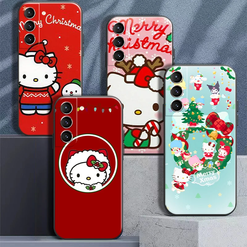 

Christmas Hello Kitty Kuromi Phone Case For Samsung Galaxy S22 S21 S20 Plus Ultra FE 5G S9 S10 Lite S10E Plus 5G Back Black