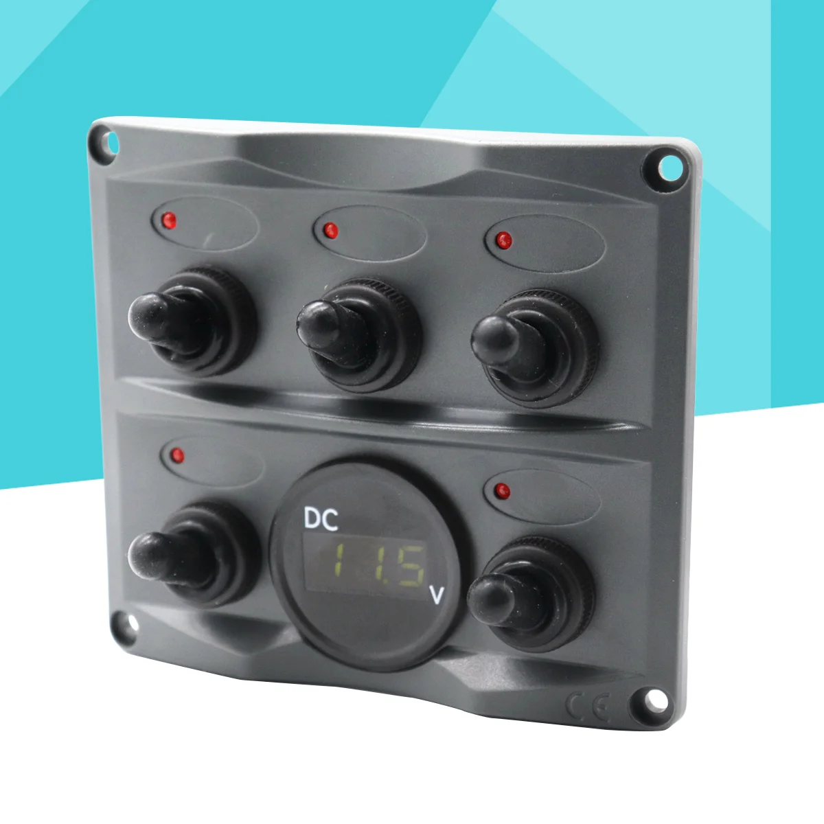 

1 шт. светодиодная водонепроницаемая панель переключателя IP66 с цифровым вольтметром для автофургона, яхты, грузовика