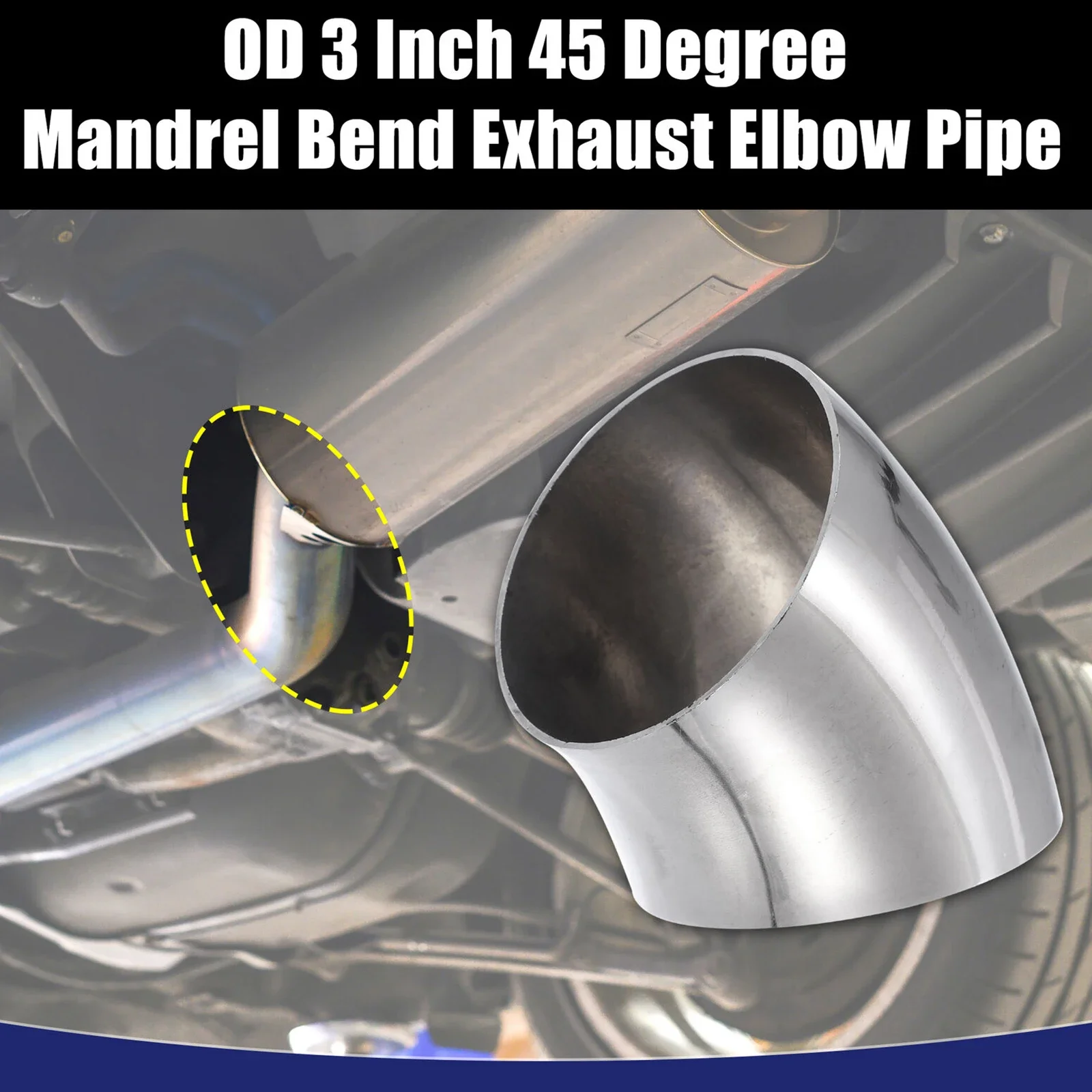 

OD 3 Inch 45 Degree Stainless Steel Bend Tube Exhaust Pipe Universal Item of 2