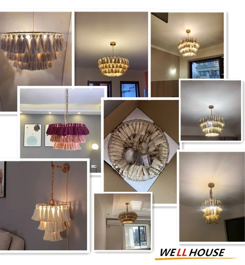 Винтажная люстра Fela с кисточками модель детской комнаты лампа для дизайнерская