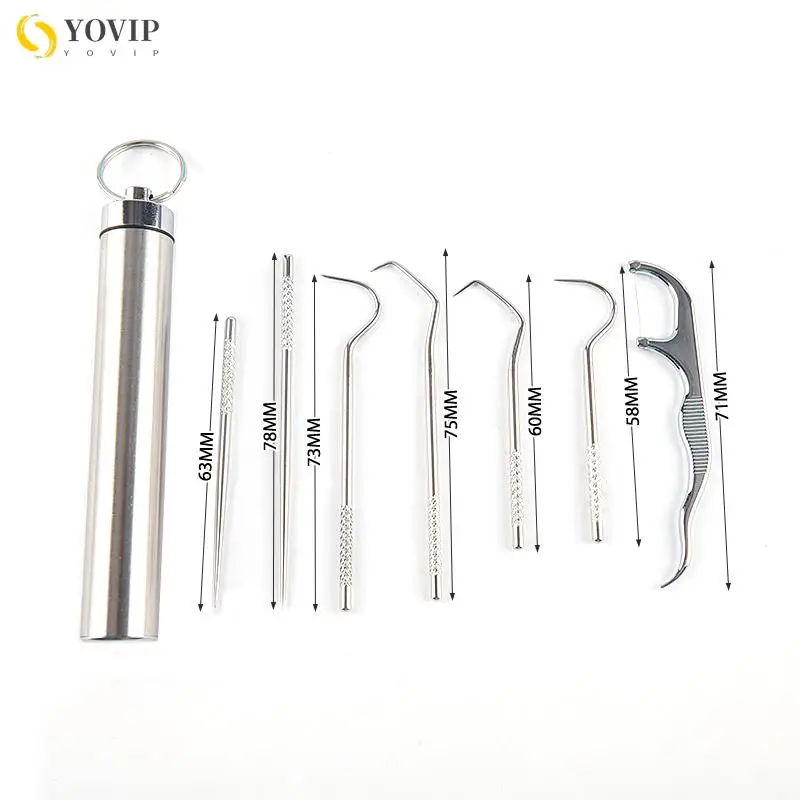 

8 шт., набор пакетов для зубочисток из нержавеющей стали