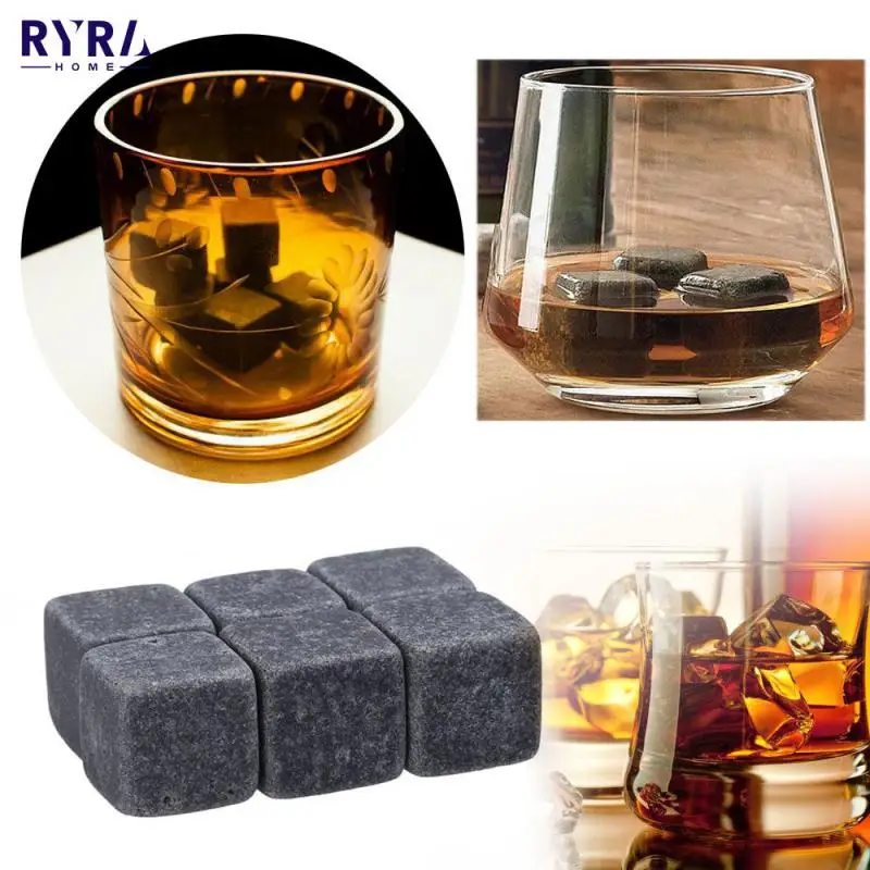 6 шт. натуральные камни для охлаждения виски |