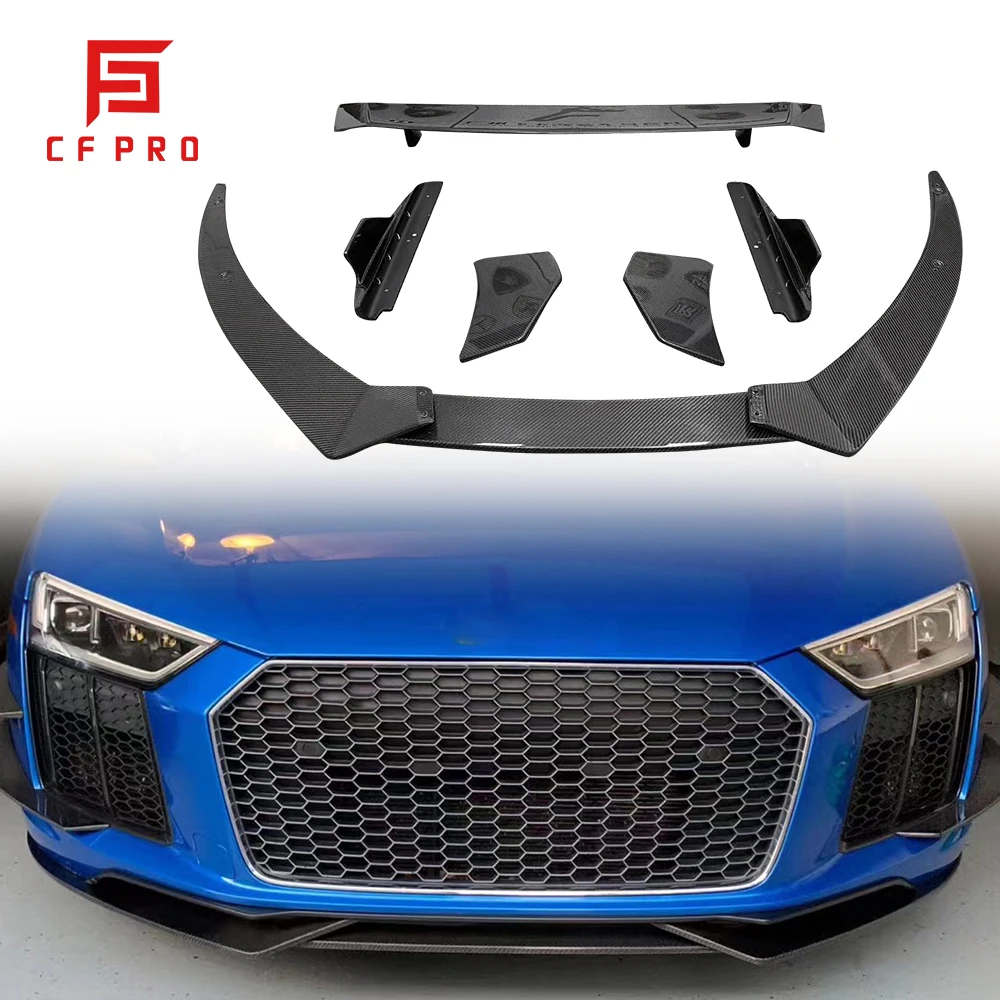 

For Audi R8 Carbon Fiber Performance Style Body Kit Upgraded Front Bumper Diffuser Lip Side Skirt Rear Bumper Wrap Angle Spoiler