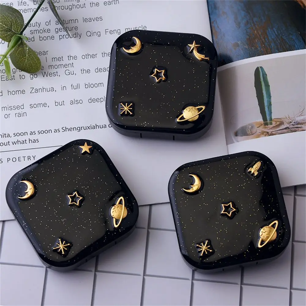 

New Fashion Cute Mini Contact Lens Case Portable Stars Moon Contact Lenses Box Soaking Storage Mirror Lens Case Travel Holder