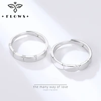 flows 925 sterling silver couple rings %d0%ba%d0%be%d0%bb%d1%8c%d1%86%d0%b0 for men and women adjustable mens ring wedding rings for lovers valentines gift