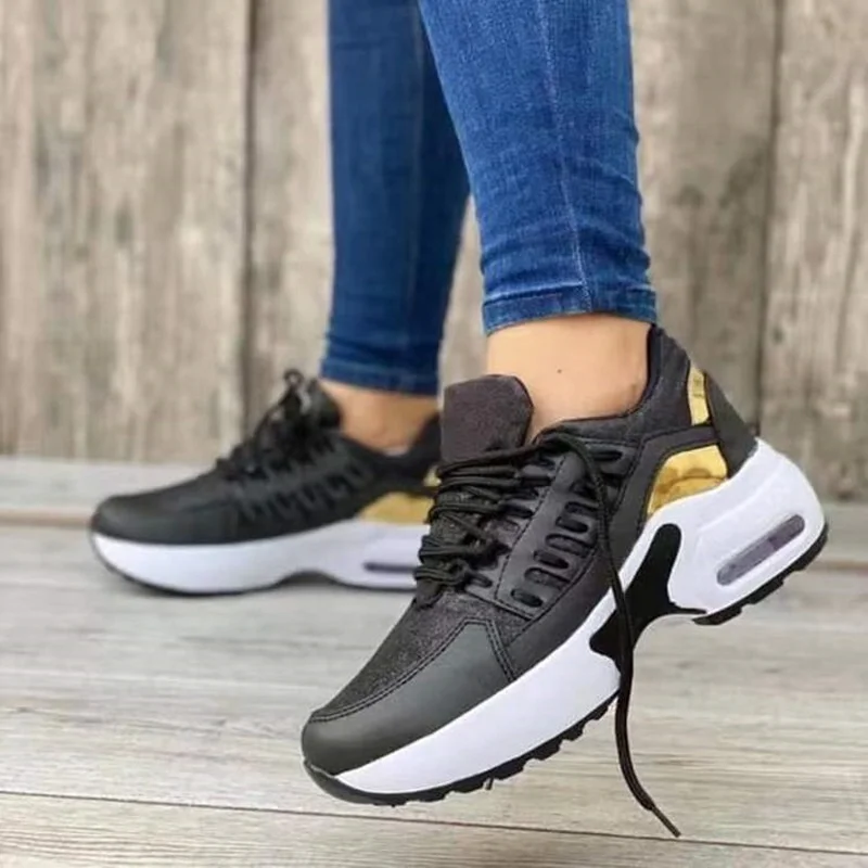 Wedge Platform Sneakers 2023 New Fashion Plus Size Casual Sports Shoes Women Lace-up Mesh Breathable Women's Vulcanized Shoes