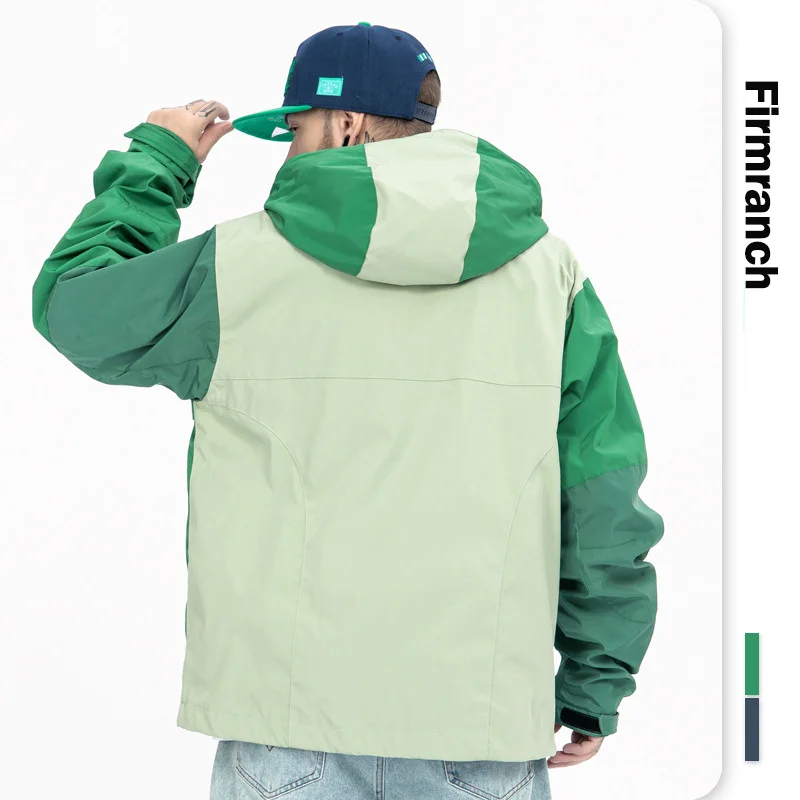 

Ветровка мужская с большими карманами, функциональная зеленая/синяя куртка-карго, уличная одежда