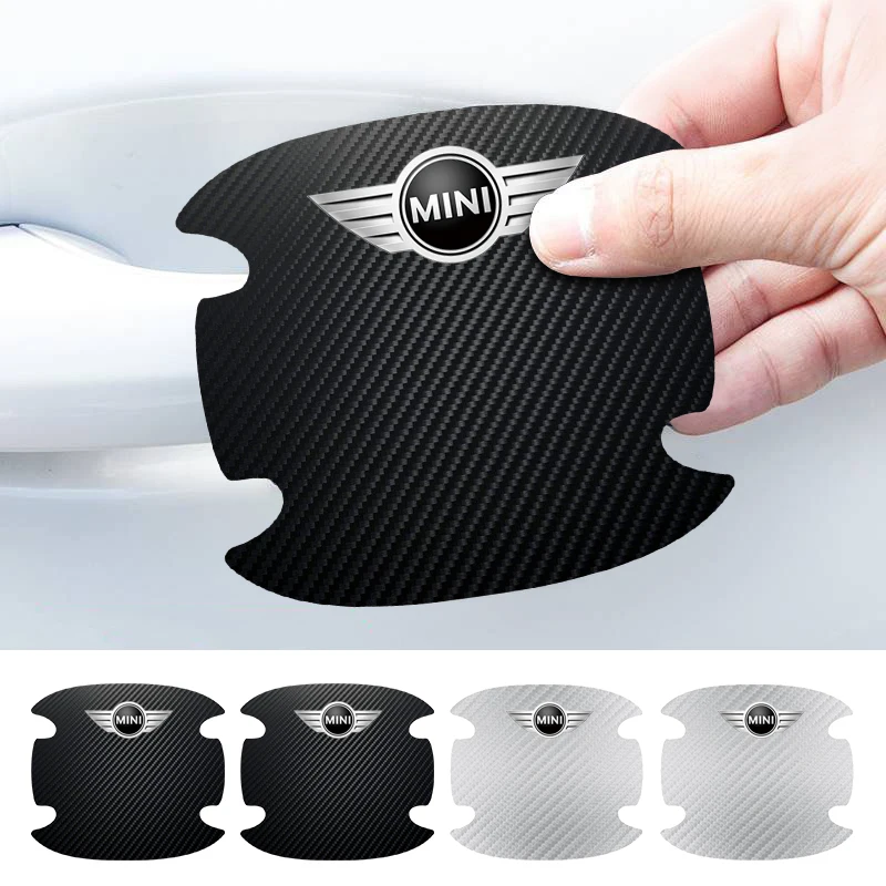 4 шт. наклейки на дверную ручку автомобиля, наклейки против царапин для BMW Mini Cooper, One F56, R56, R57, R58, R59, R60, JCW, Countryman, Clubman