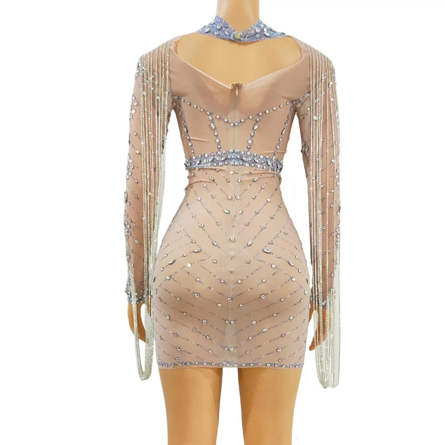 Роскошные женские платья на цепочке для дня рождения Блестящие кристаллы