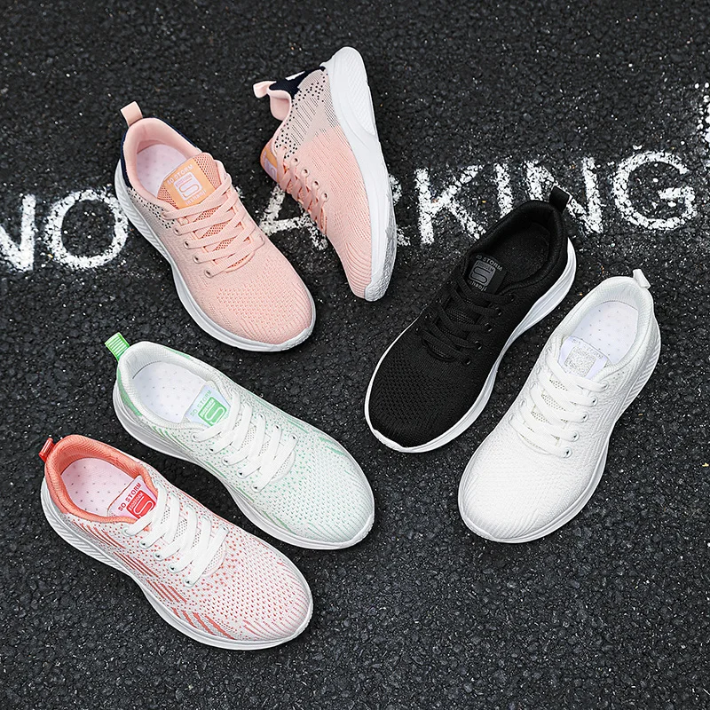 AIRAVATA Women Shoes Autumn Flats Gingham Sneakers Women Zapatillas De Mujer Outdoor Breathable Walking Ladies Shoes Candy Color