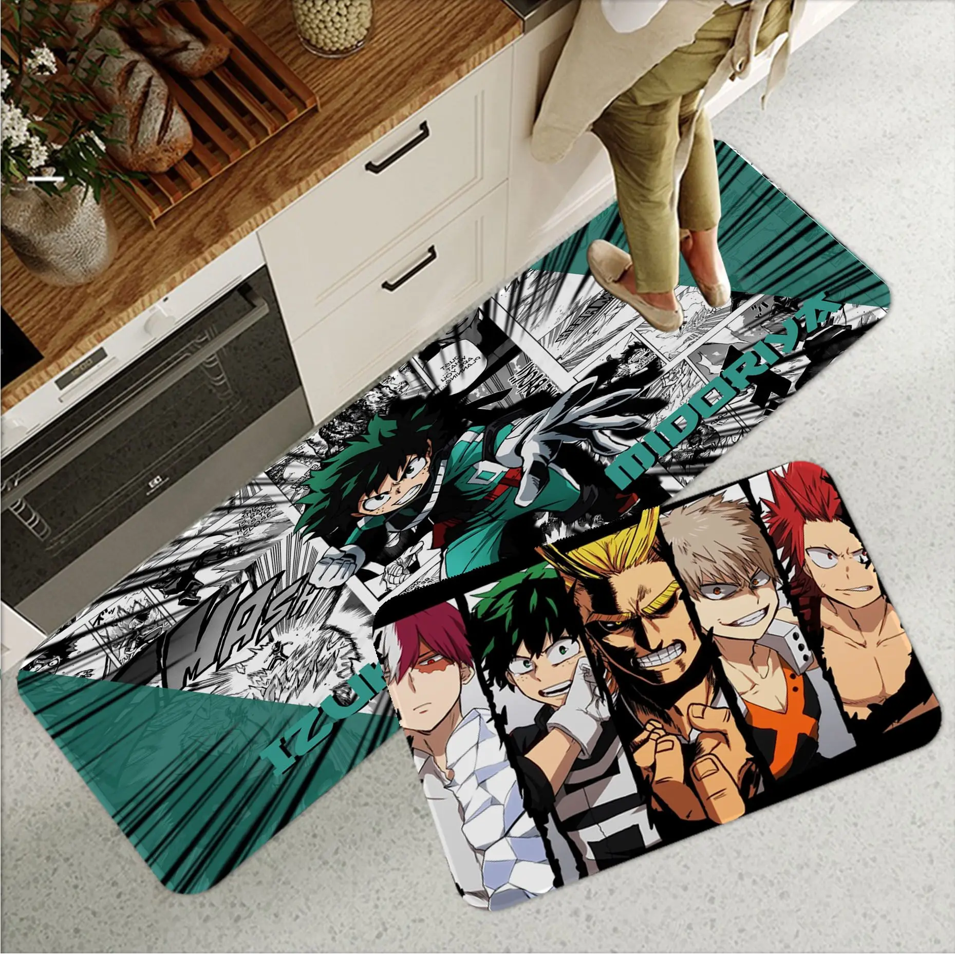 

Anime My Hero Academia Long Rugs Kids Room Bedroom Decoration Balcony Anti-Slip Doormat Living Room Bedside Area Rugs