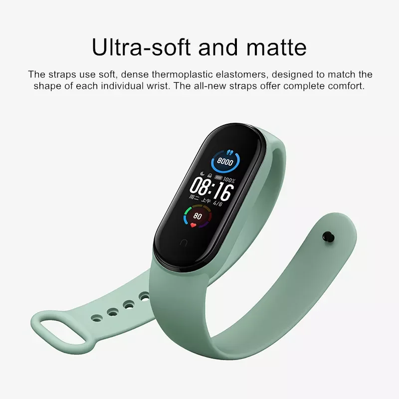 

Factory Direct Selling Mi Band 5 Strap Pink Limited Green Bracelet Compatible with Mi Smart Band 5 NFC