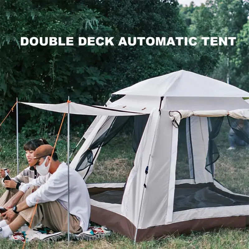 

4-5 People Double Layer Waterproof Outdoor Camping Tent Firm Automatic Tent Portable Sunscreen Beach Tents Палатка Туристическая