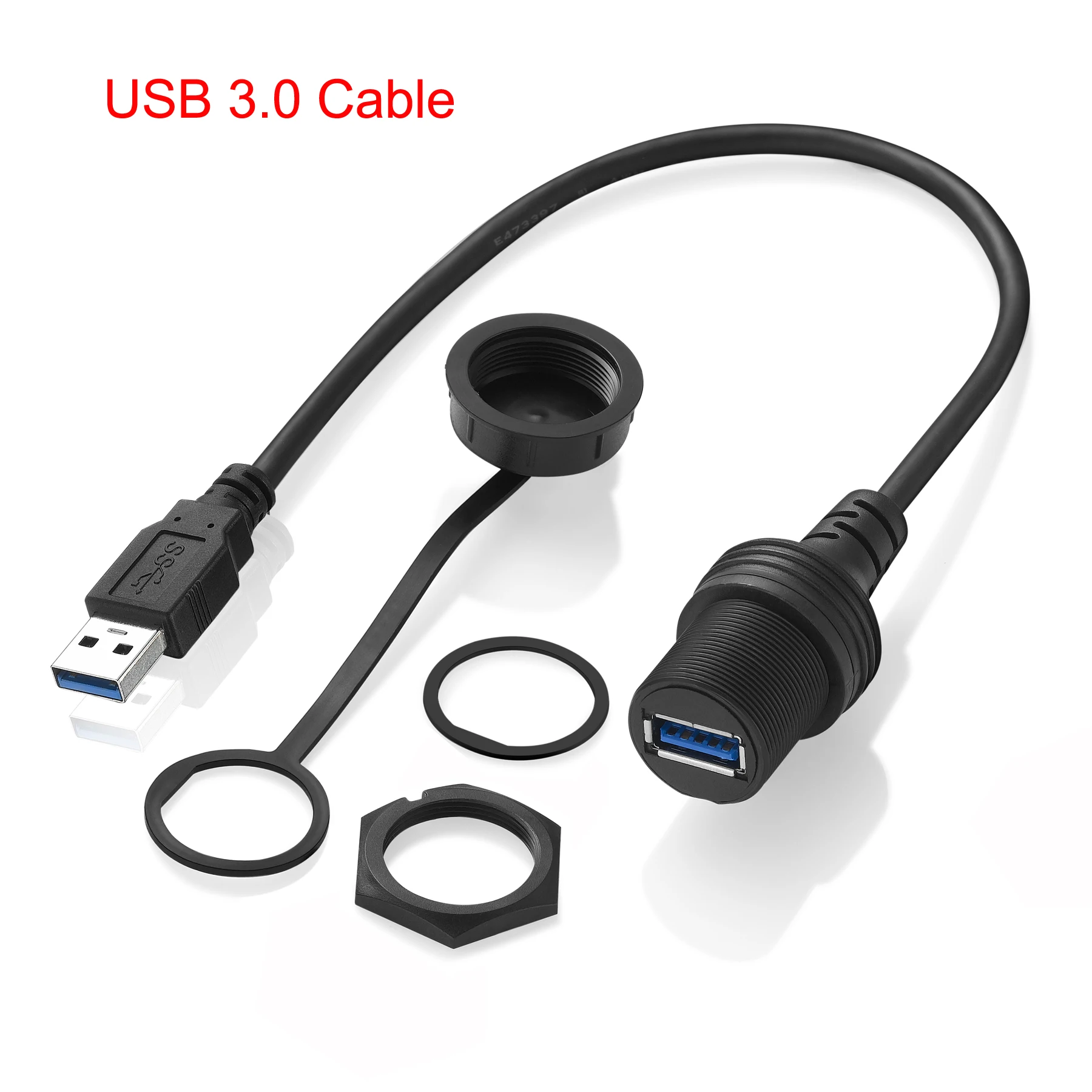 Фото Приборная панель Bochara USB 3,0, USB 2,0, кабель «штырь-гнездо», панель скрытого монтажа, водонепроницаемый с крышкой, экранированный для автомобиля, мотоцикла, лодки №2