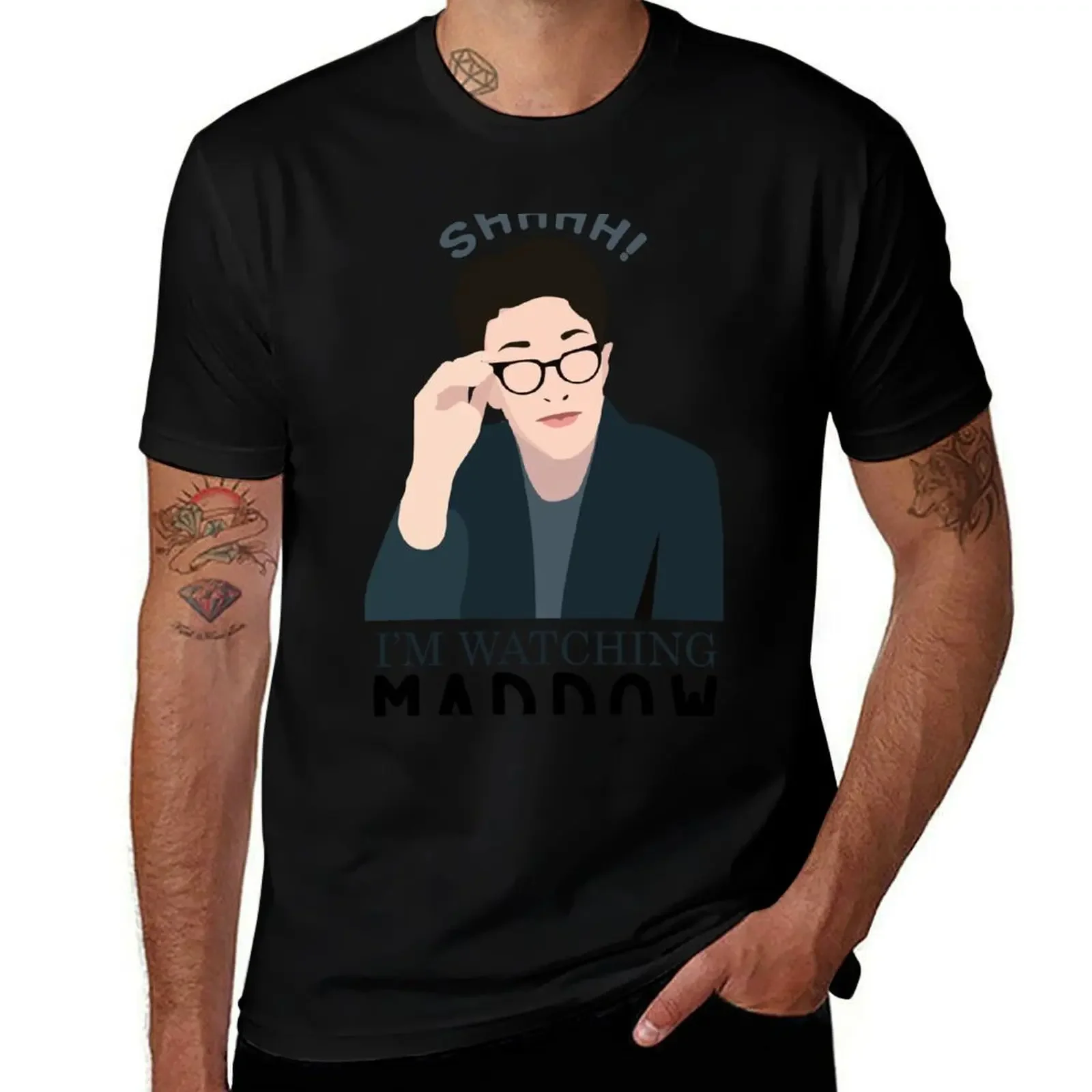 Шх! Я смотрю Maddow! Футболка аниме одежда мешковатые рубашки мужские винтажные
