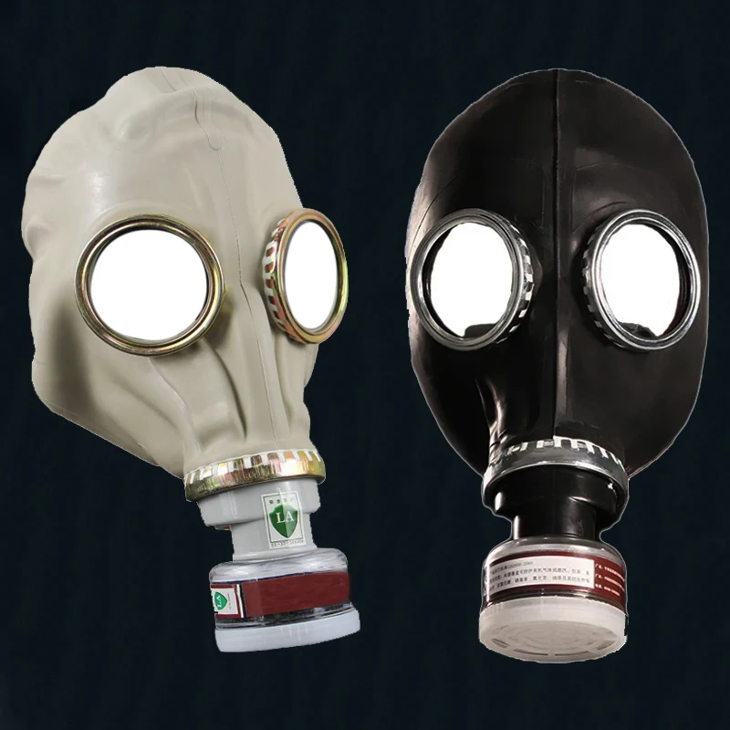 Yeni 64 tipi çok amaçlı siyah gaz tam maske solunum boyama sprey pestisit doğal kauçuk maske kimyasal önleme maskesi