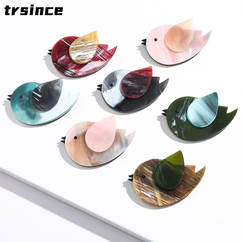 

Female Niche Animal Bird Acrylic Brooch Women Elegant Luxury Brooches Men's Collar Pin Coat Corsage Senior Badge for Party