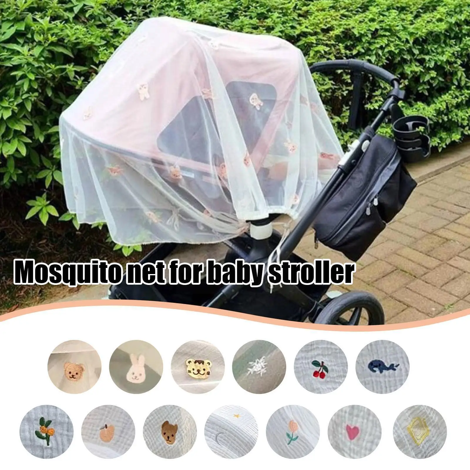 

Baby Stroller Cover Breathable Mesh Mosquitoes Net Stroller Accessories For Babies Windshield Sunshade Sunscreen Curtain L1r0