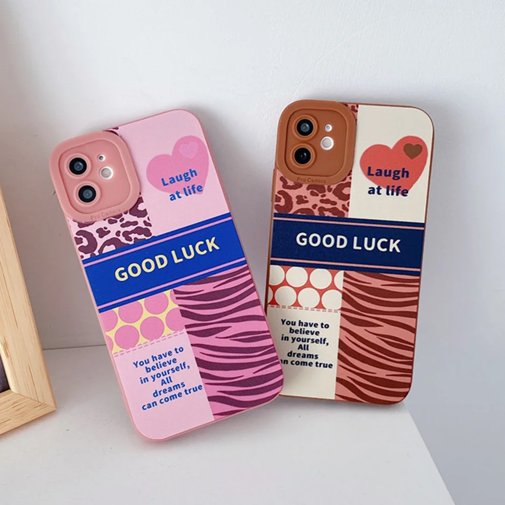 

Case For iPhone 13 Case Pink Leopard Funda iPhone 11 12 13 Pro Max XR XS Max X 7 8 6 6s Plus 12 Mini SE 20 Cover Lens Protecrion